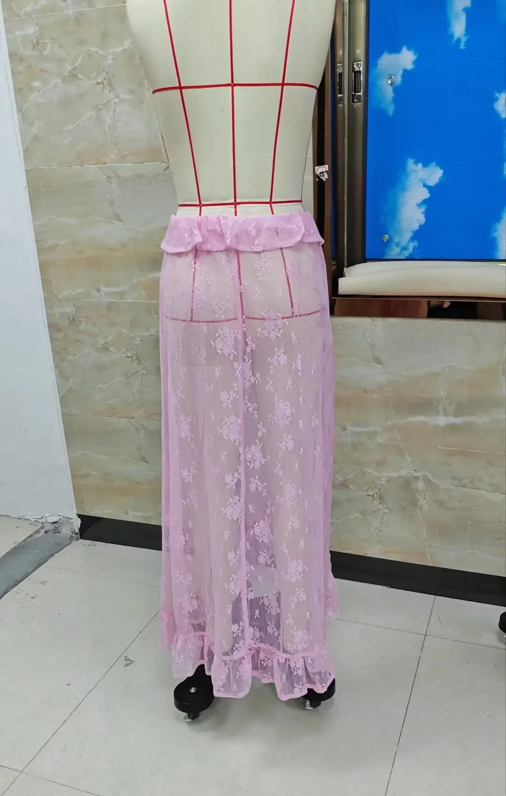 Zadie Tiered Lace Midi Skirt