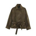Aurelia Belted Faux Suede Jacket