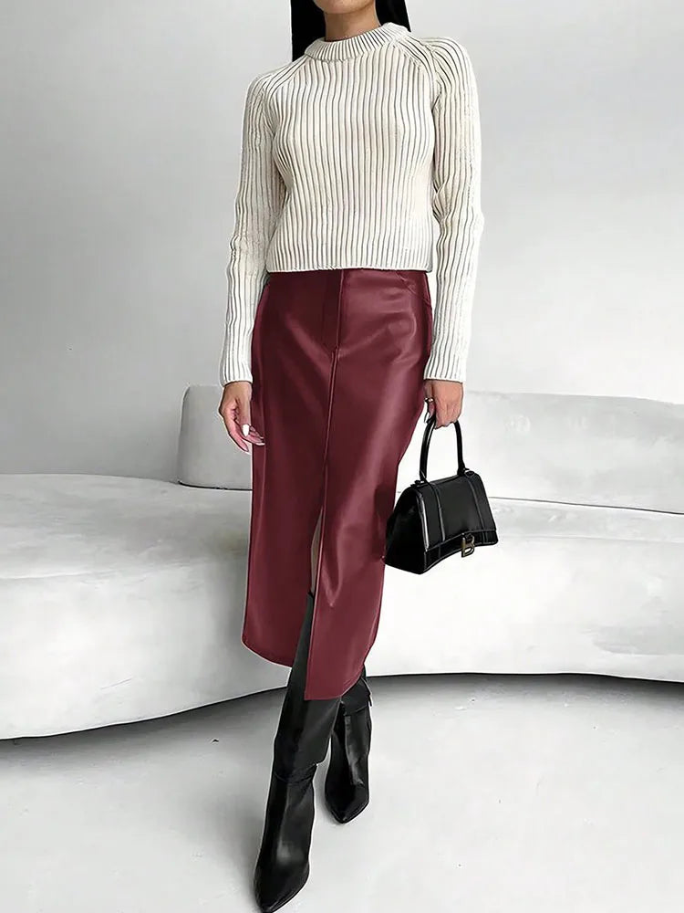 Vera Faux Leather Maxi Skirt