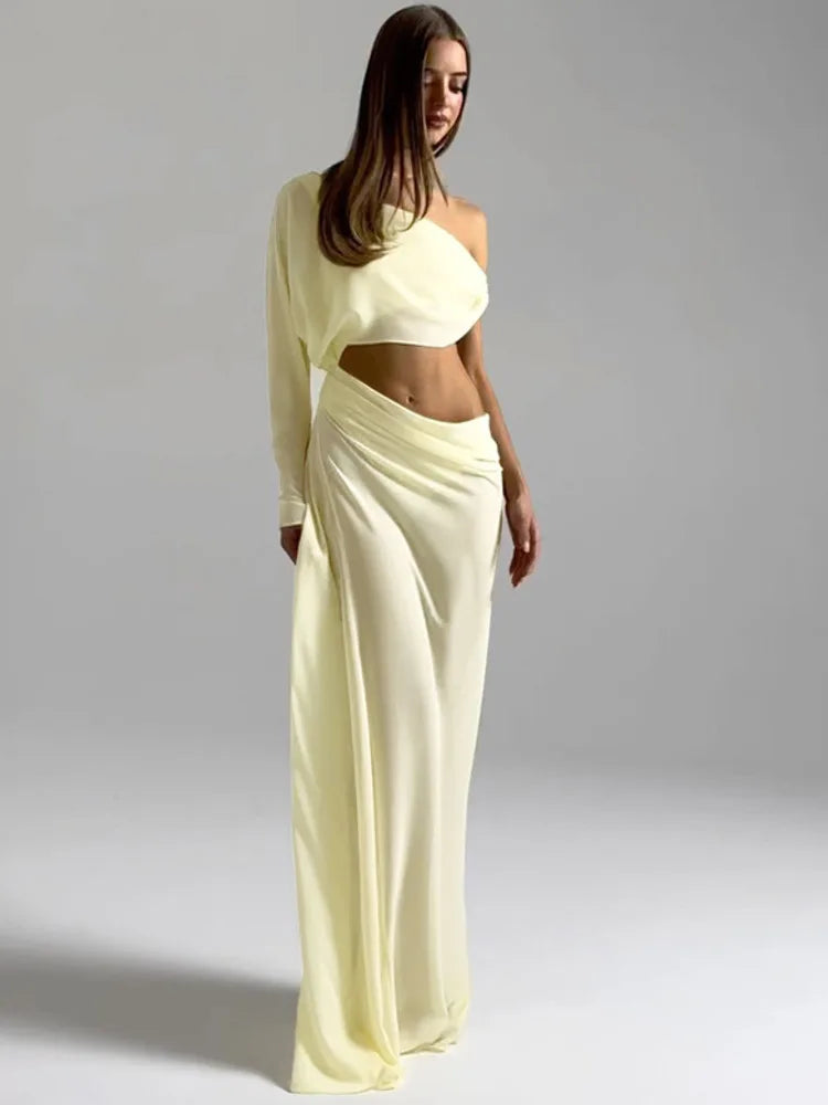 Remi Off-Shoulder Draped Maxi Dress