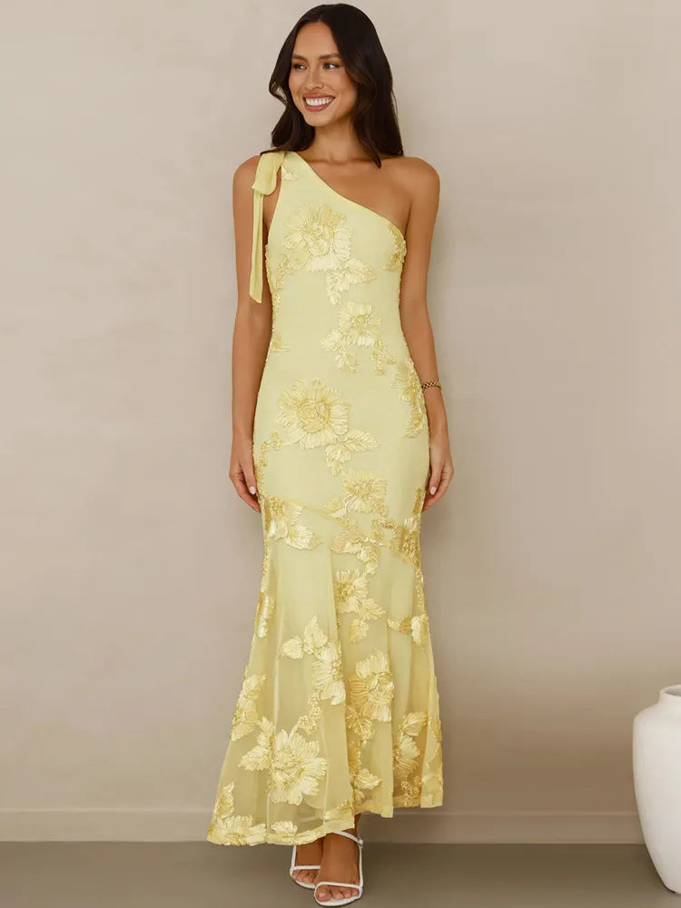 Nova One-Shoulder Floral Maxi Dress