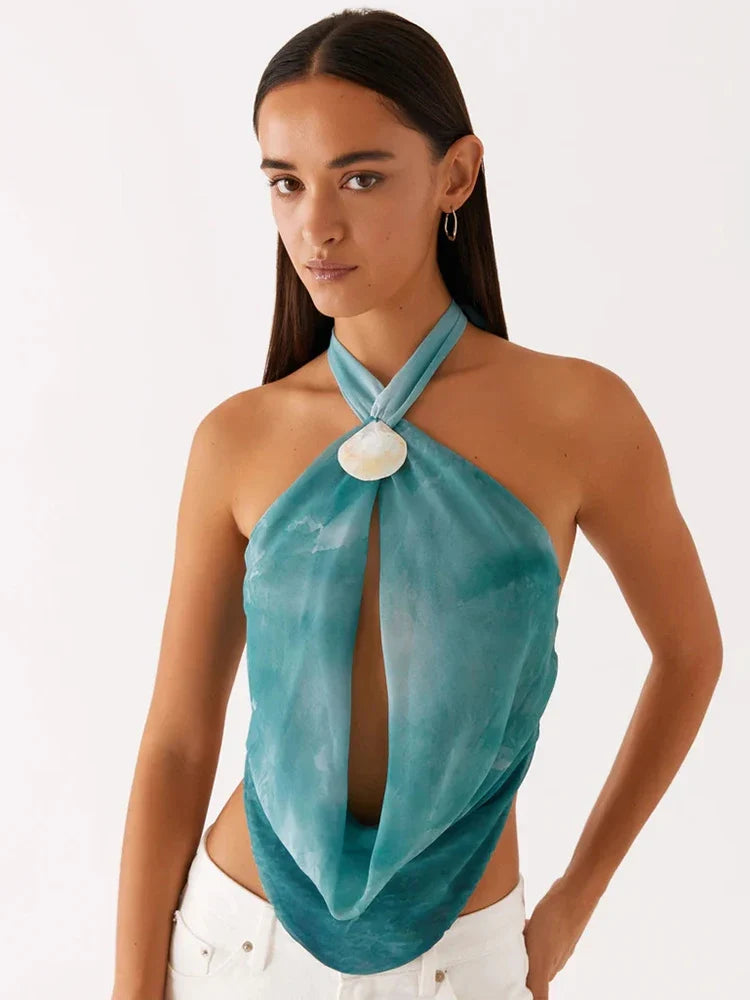 Marlow Tie-Dye Halter Tank Top