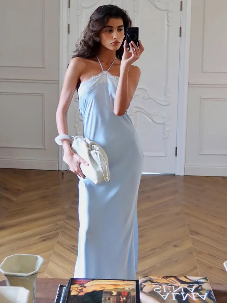 Ivy Satin Floral Maxi Dress