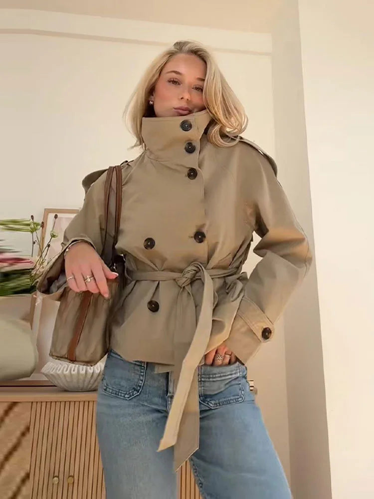 Daphne Belted Cropped Trench