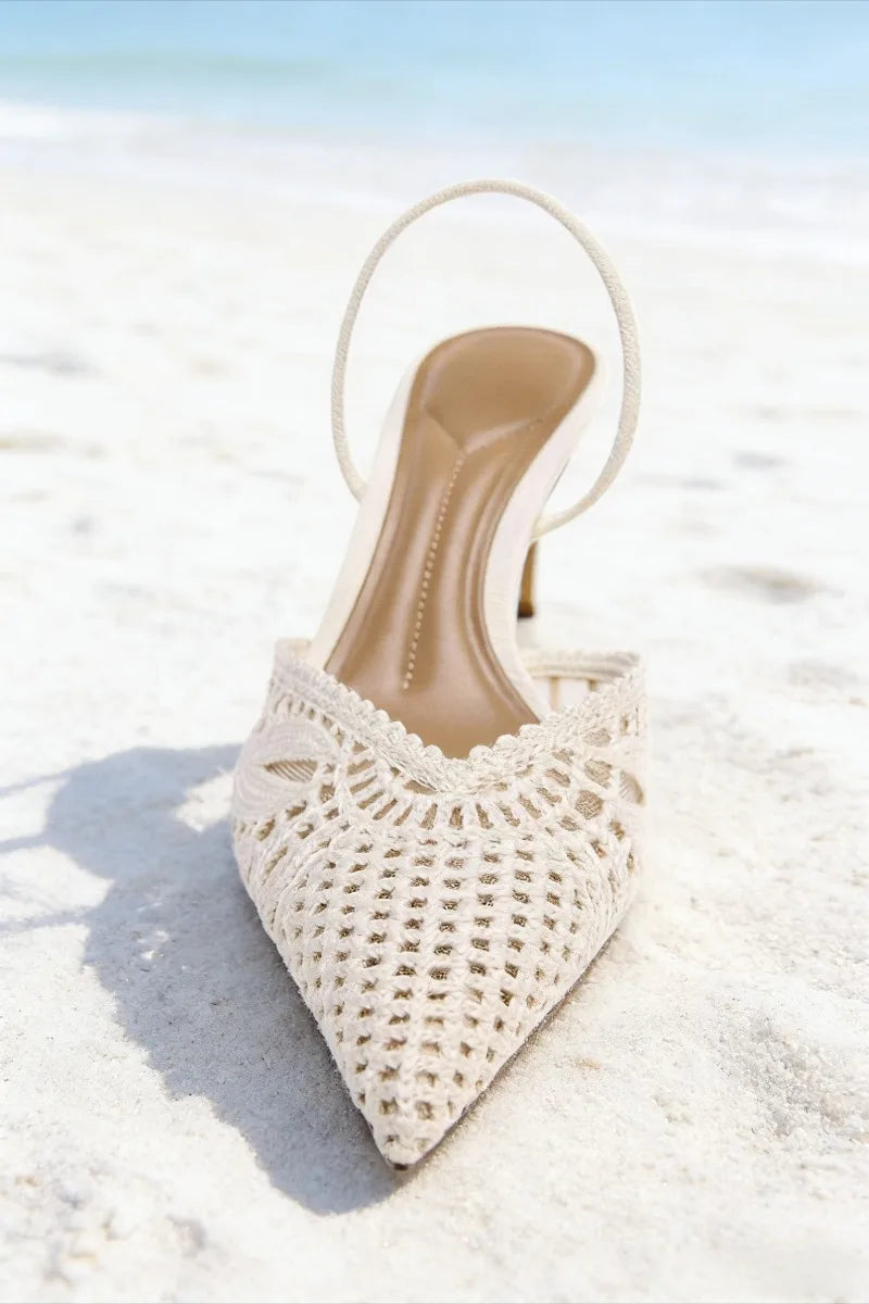 Kira Mesh Slingback Sandals
