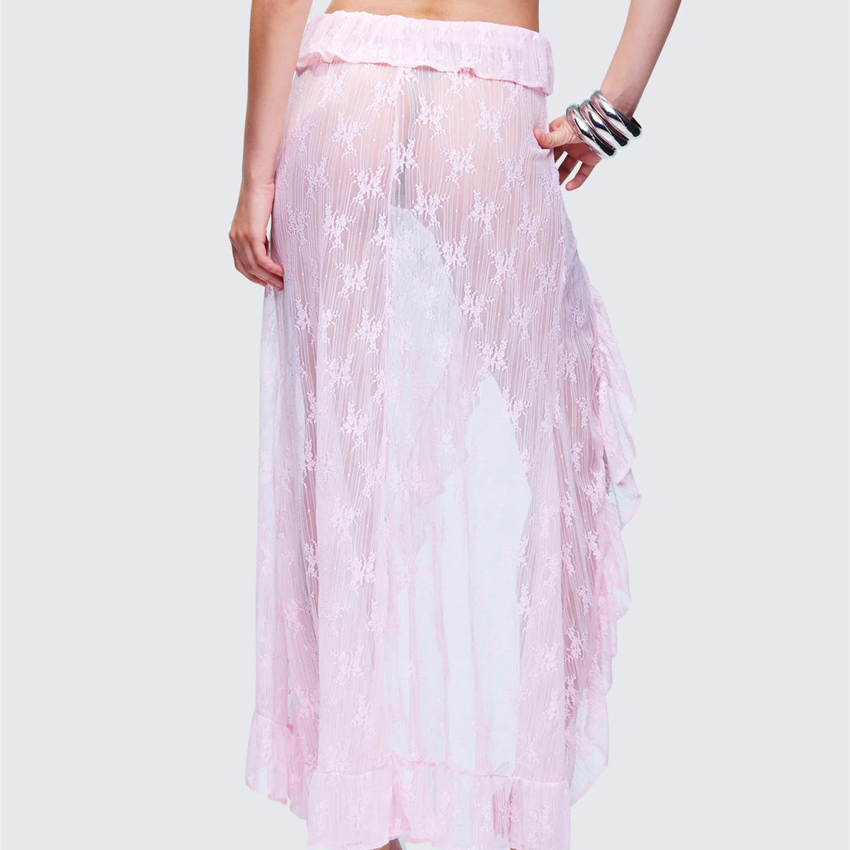 Zadie Tiered Lace Midi Skirt