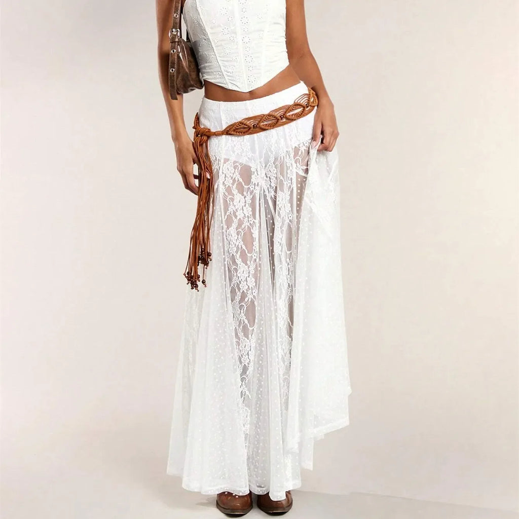 Sadie Lace-Trim Maxi Skirt