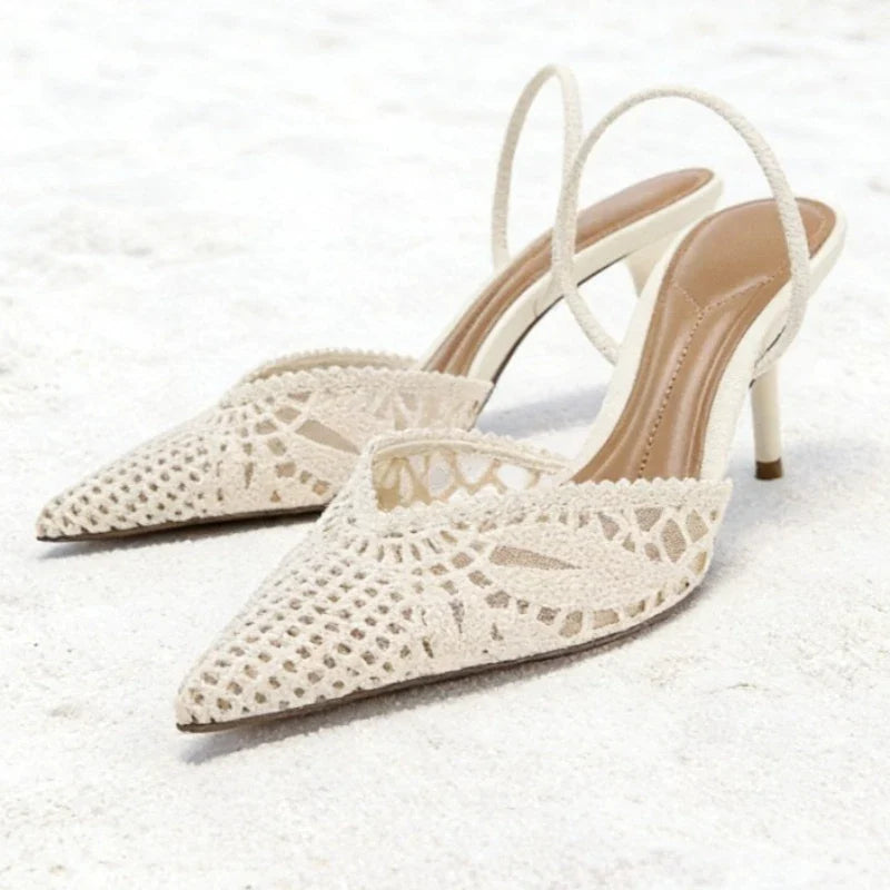 Elara Mesh Ankle-Strap Pumps
