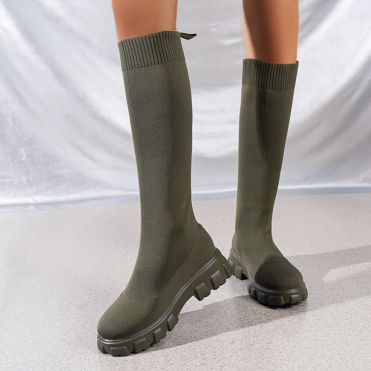 Adria Knit Lug-Sole Boots