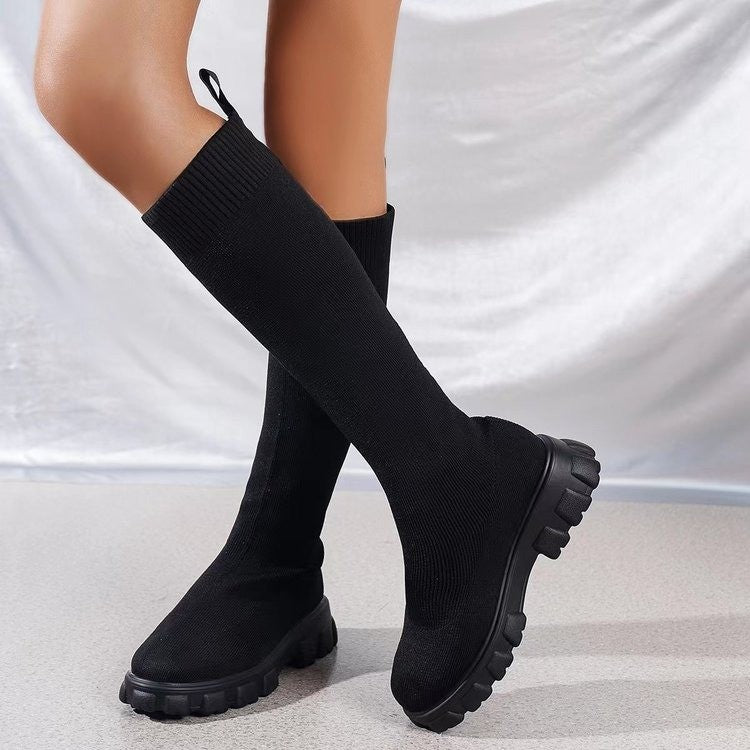 Adria Knit Lug-Sole Boots
