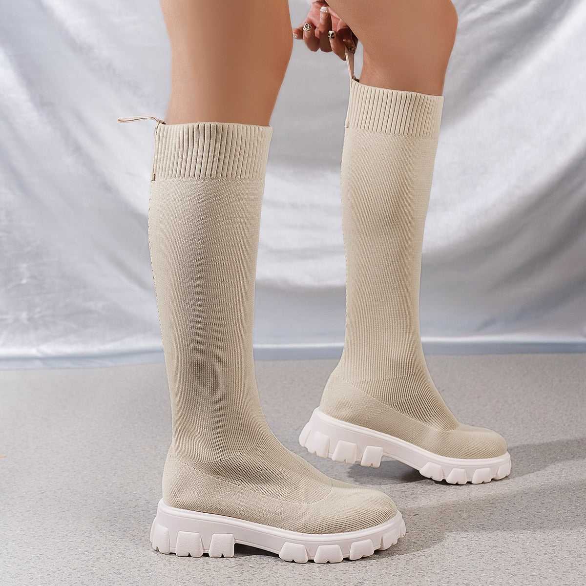 Adria Knit Lug-Sole Boots
