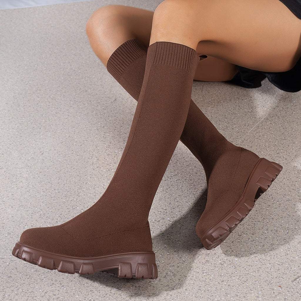 Adria Knit Lug-Sole Boots