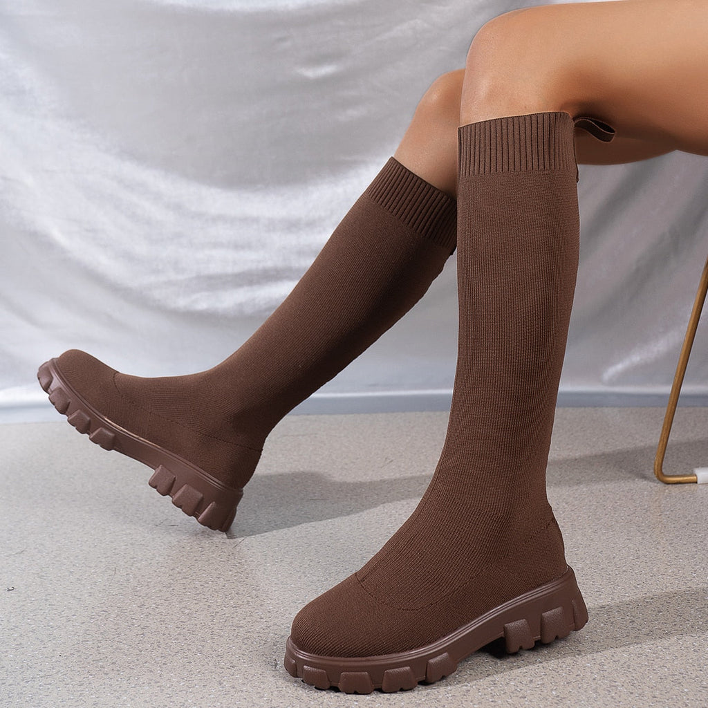 Adria Knit Lug-Sole Boots
