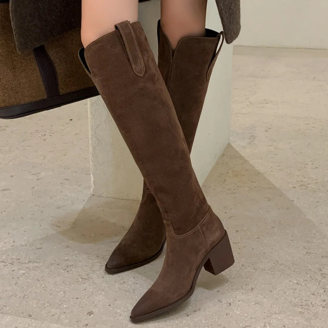 Cora Suede Knee-High Boots