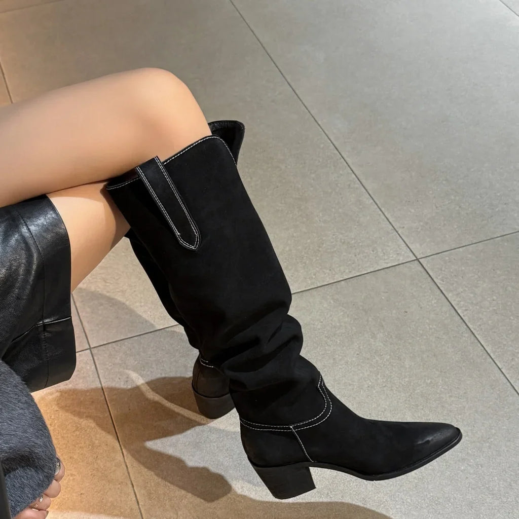 Cora Suede Knee-High Boots