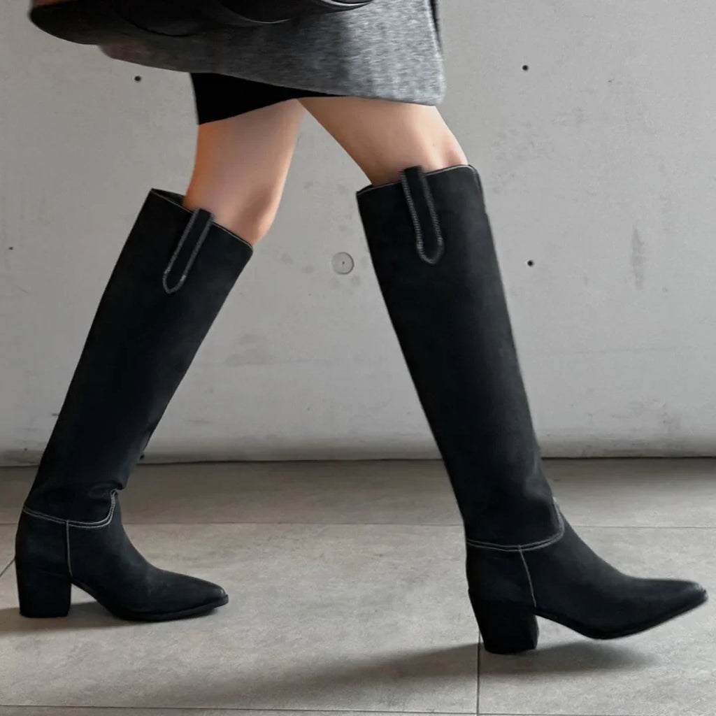 Cora Suede Knee-High Boots
