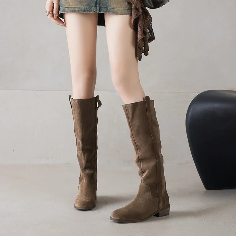 Fiona Slouchy Suede Knee Boots