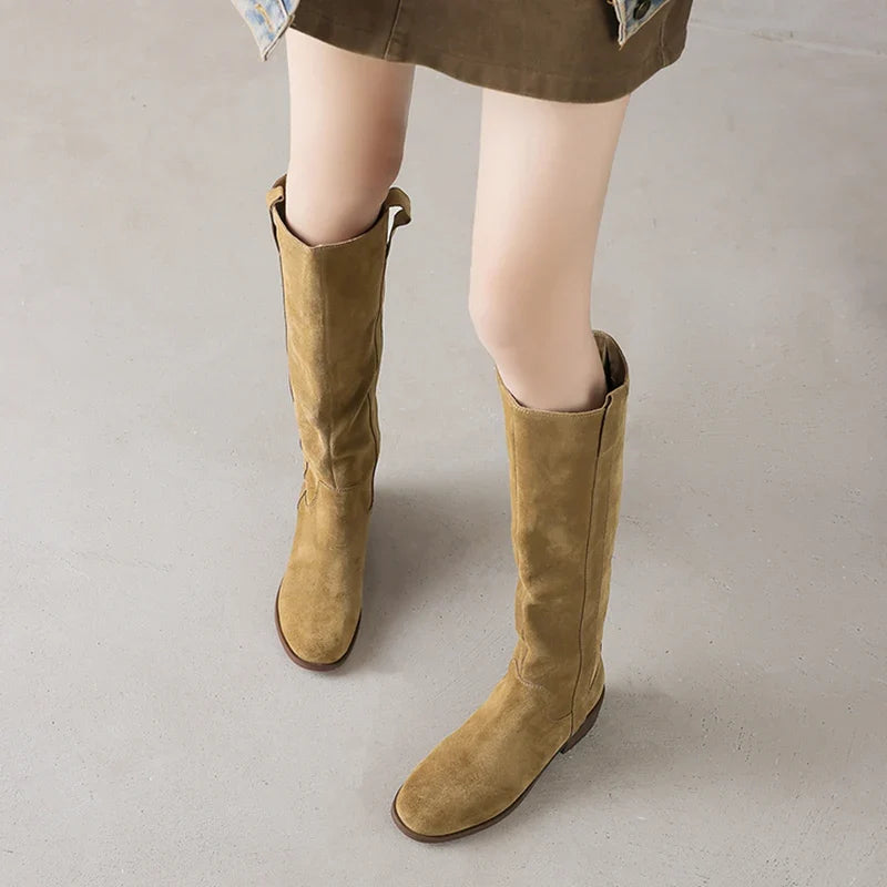 Fiona Slouchy Suede Knee Boots