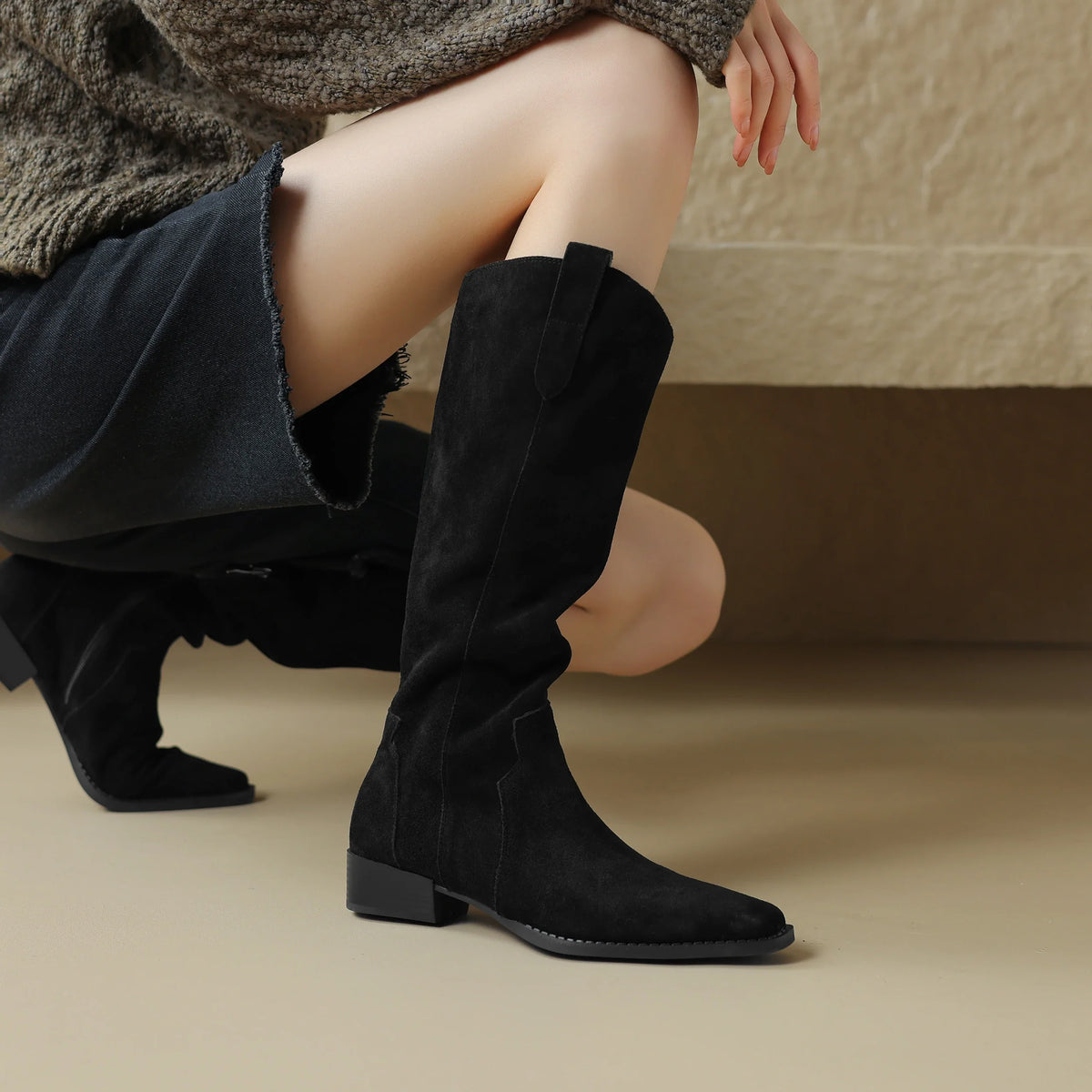 Gemma Western Suede Boots