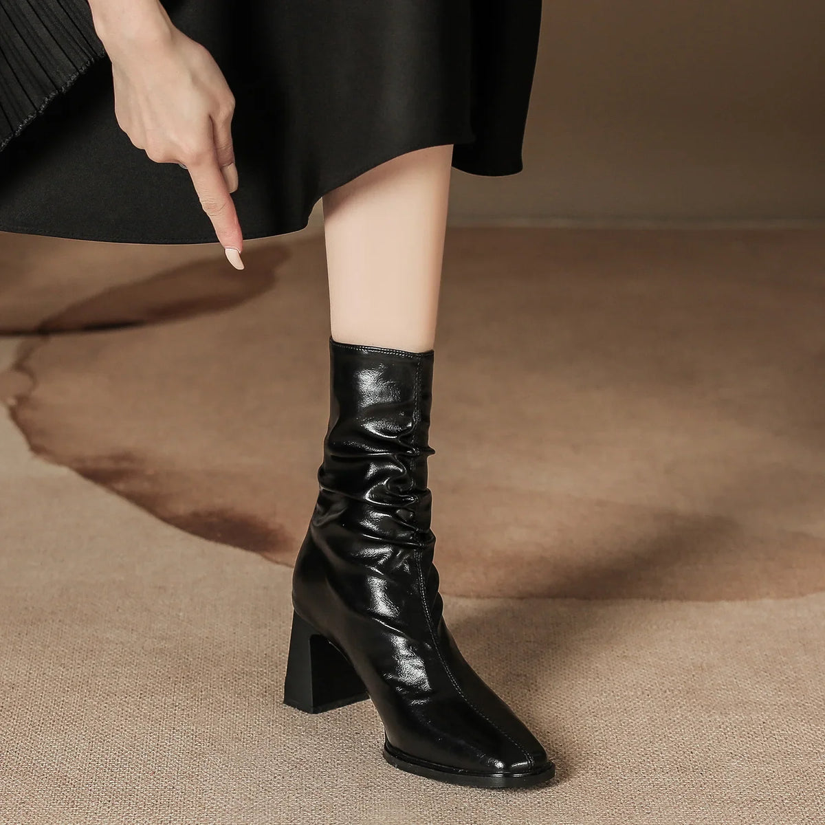 Jessa Ruched Ankle Boots