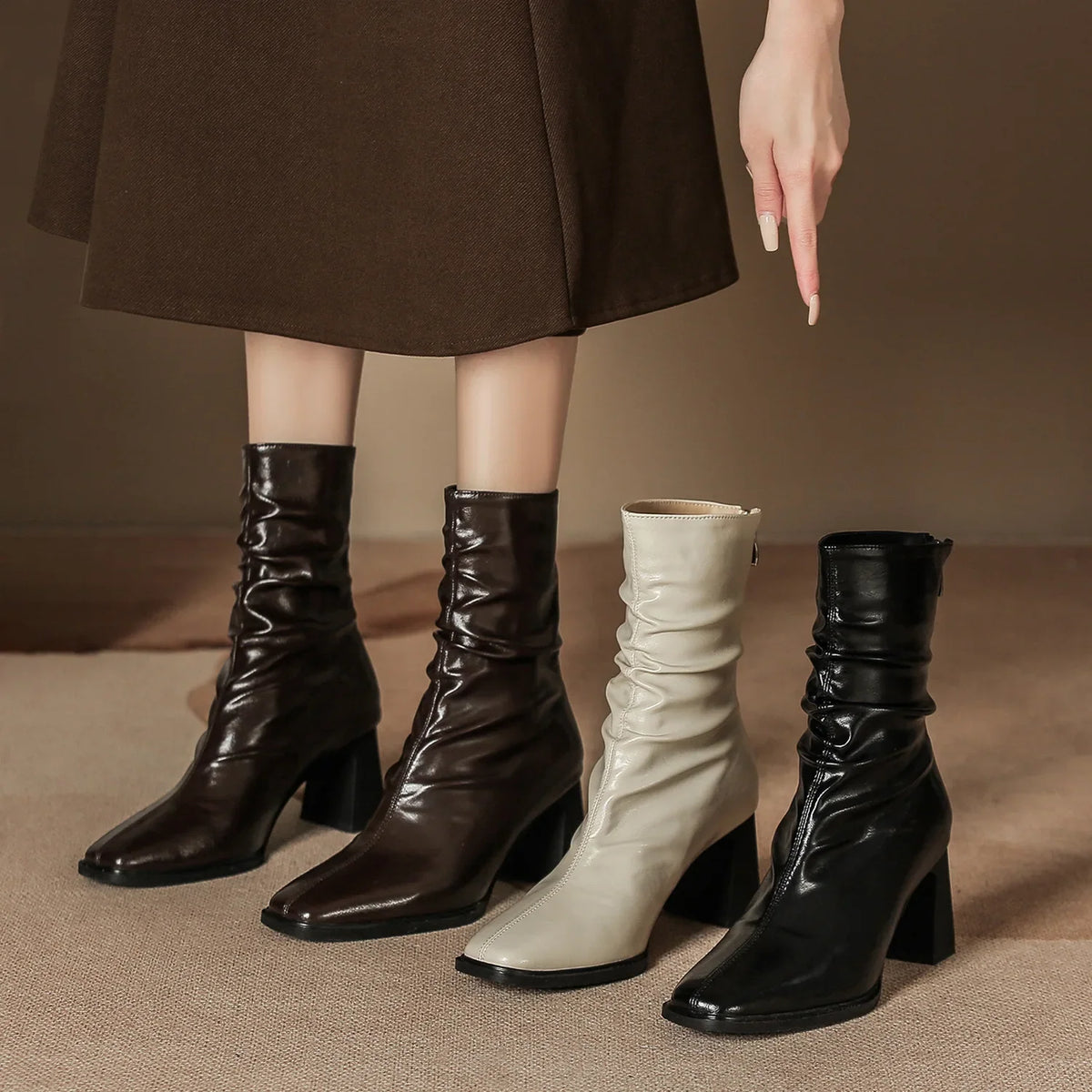 Jessa Ruched Ankle Boots