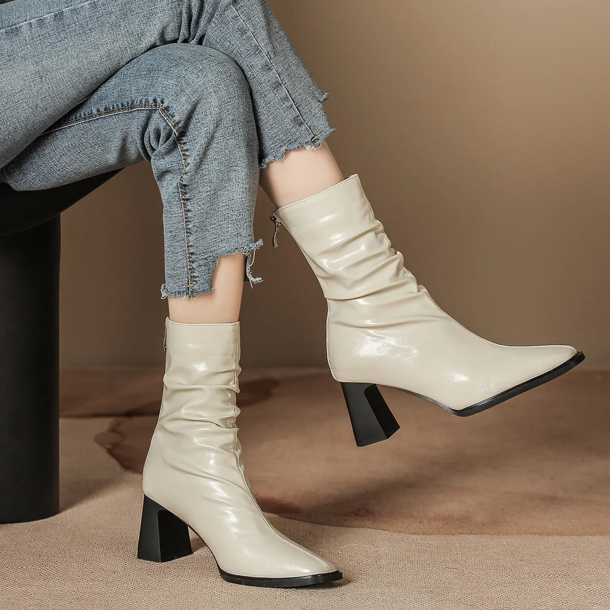 Jessa Ruched Ankle Boots
