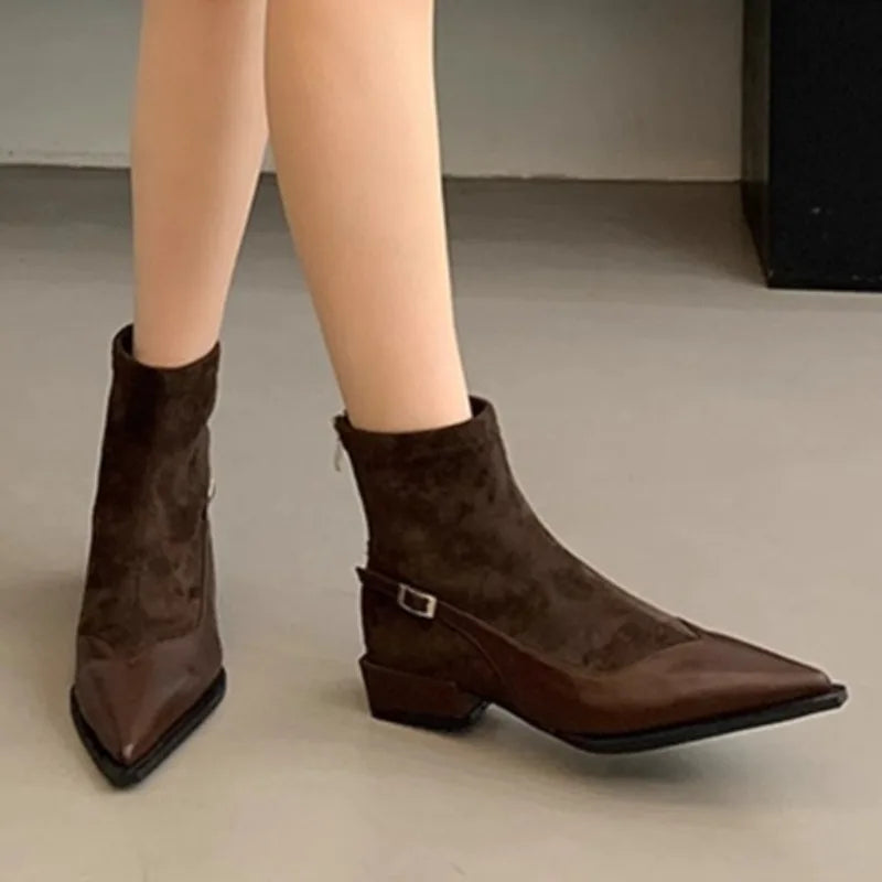 Lottie Pointed Buckle Ankle Boots
