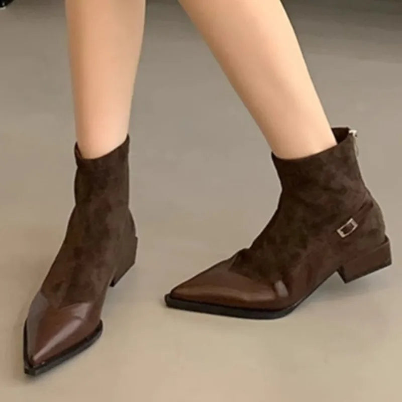 Lottie Pointed Buckle Ankle Boots