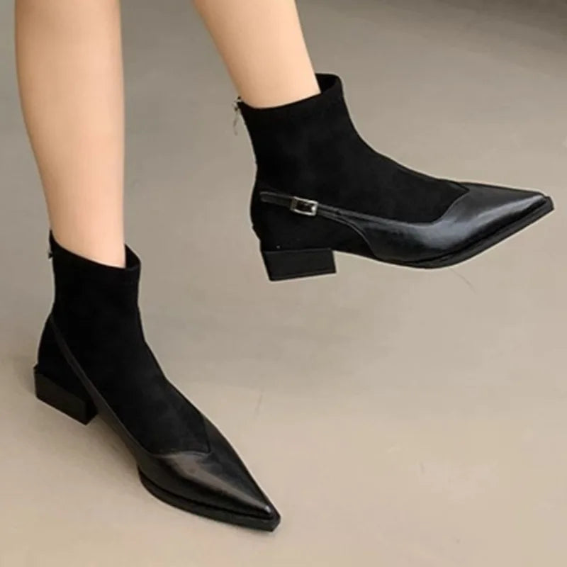 Lottie Pointed Buckle Ankle Boots
