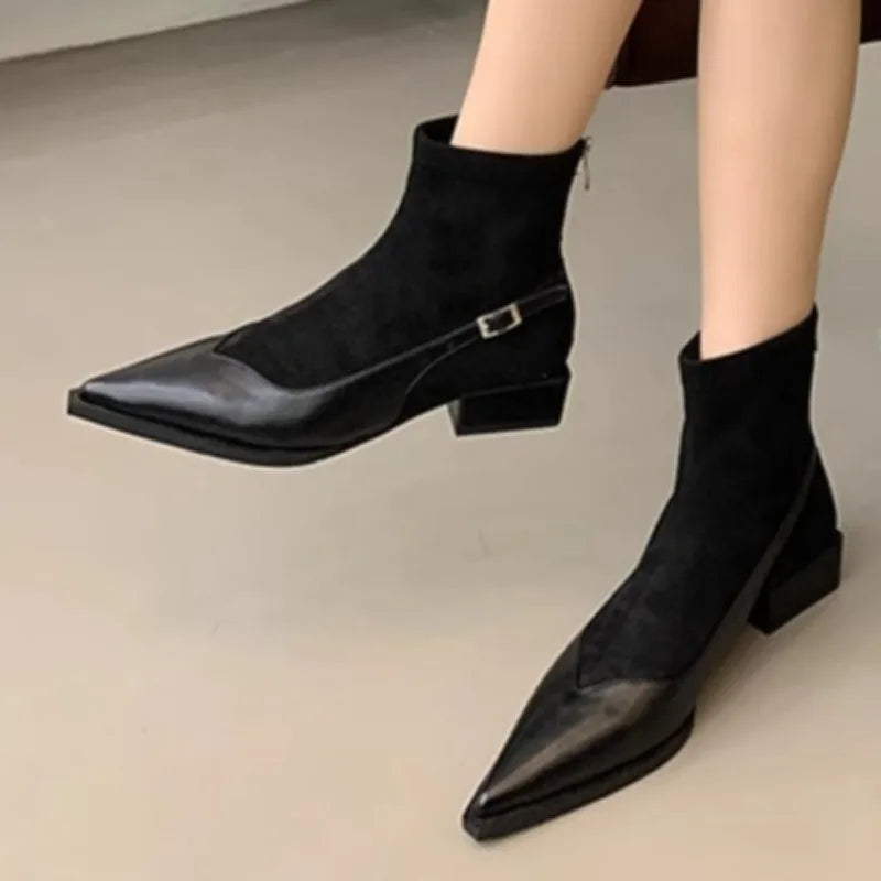 Lottie Pointed Buckle Ankle Boots