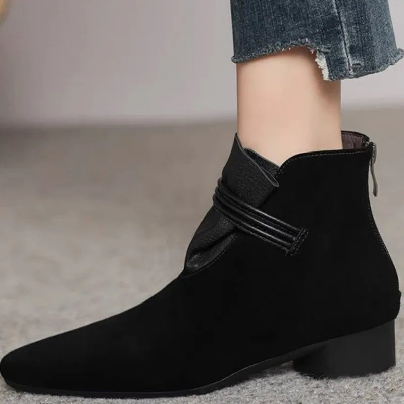 Maren Wrapped Suede Ankle Boots