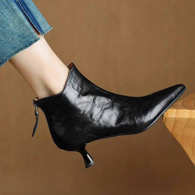 Tamsin Pointed Kitten-Heel Boots