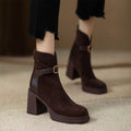 Zoe Buckled Suede Ankle Boots